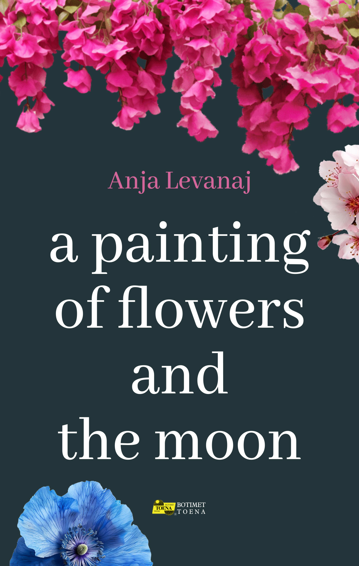 A painting of flowers and the moon